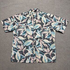 Cooke Street Mens Shirt Multicolor Large L Button Up Short Sleeve Hawaiian Adult